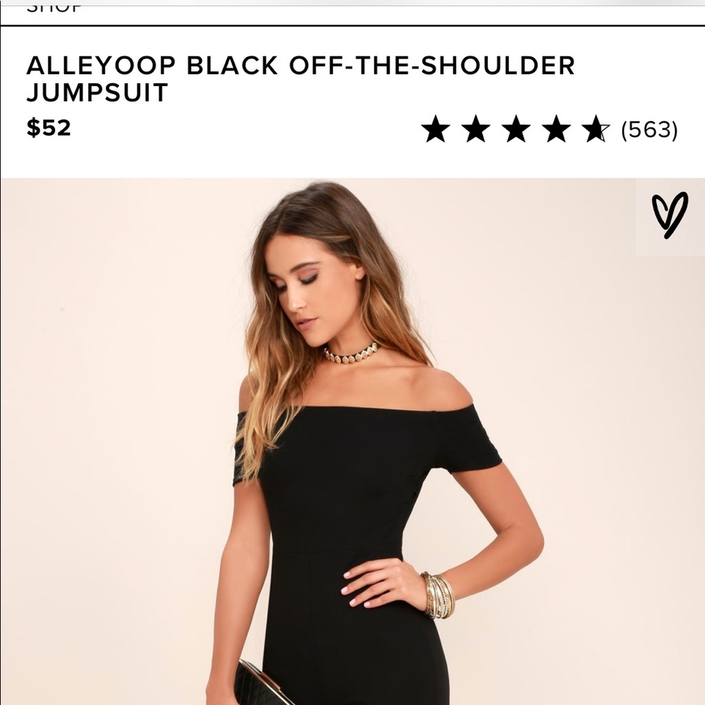 ALLEYOOP BLACK OFF-THE-SHOULDER JUMPSUIT